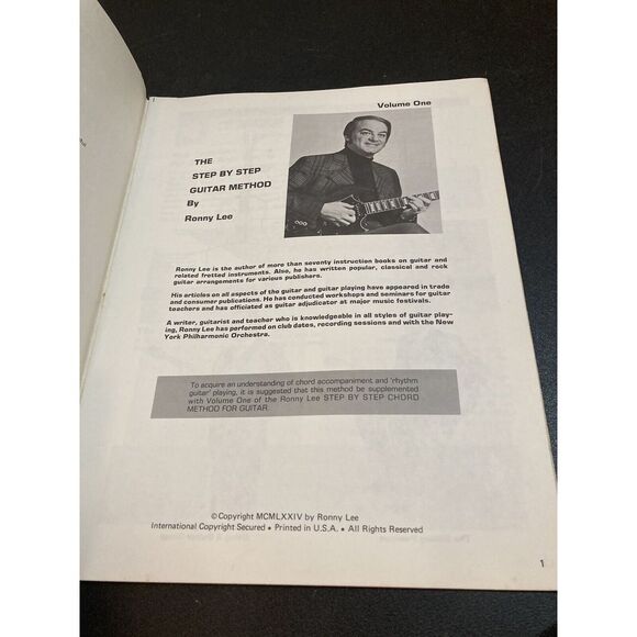 Ronny Lee Step By Method V1 Guitar Course Learn Yourself Book Text‎ How To Play - Picture 2 of 5